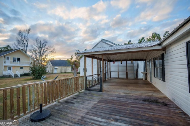 view of deck at dusk