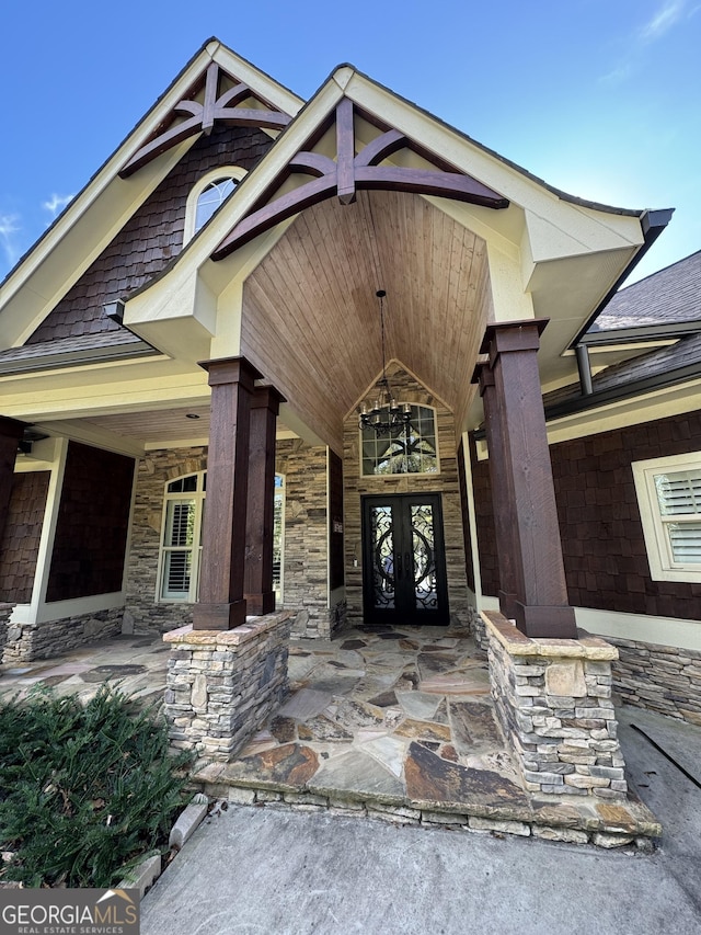 property entrance with a porch