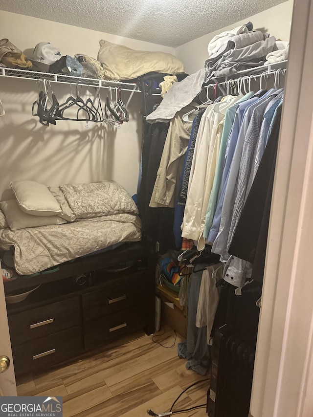 spacious closet featuring light wood-type flooring