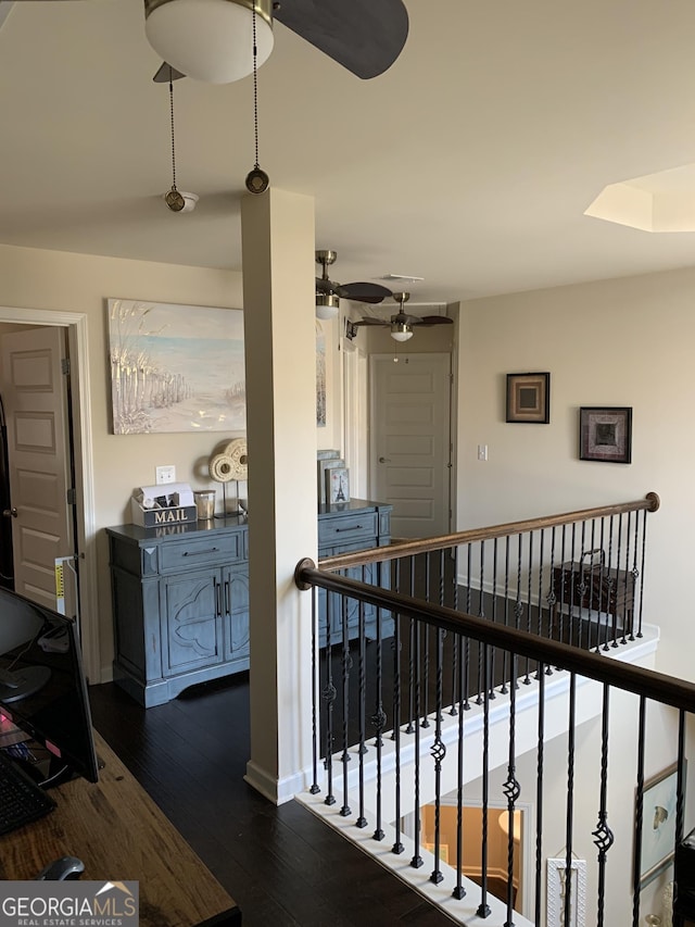 hall featuring dark hardwood / wood-style floors