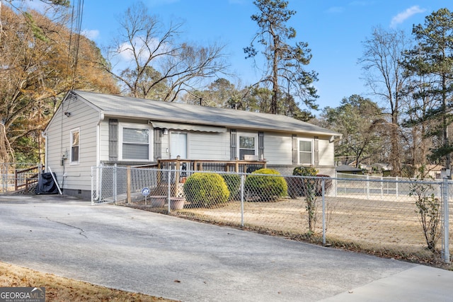 view of single story home