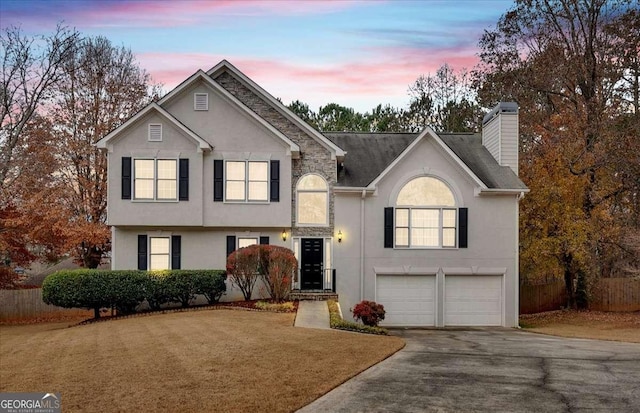 view of front of house featuring a garage