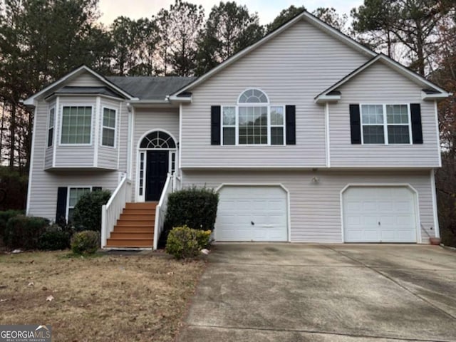 bi-level home with a garage