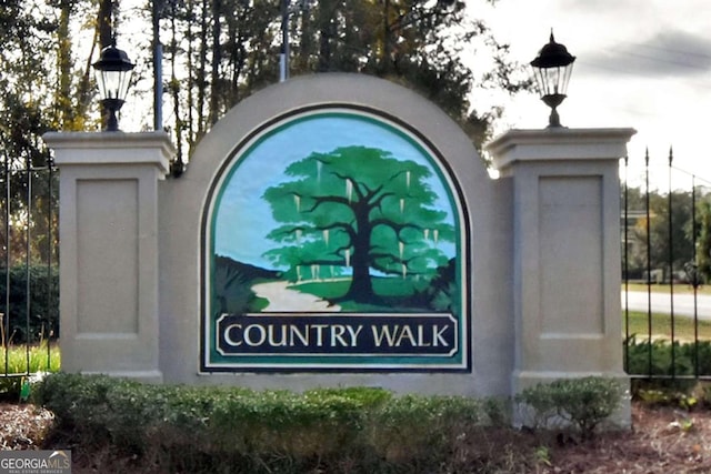 view of community sign