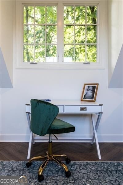 living area featuring wood-type flooring