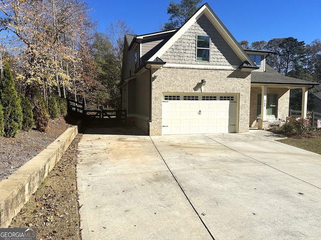 view of home's exterior featuring a garage