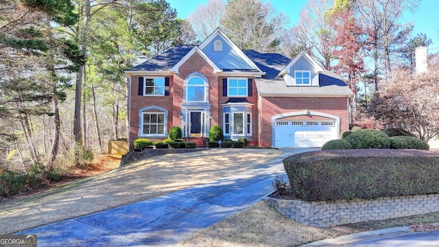 view of front of house with a garage