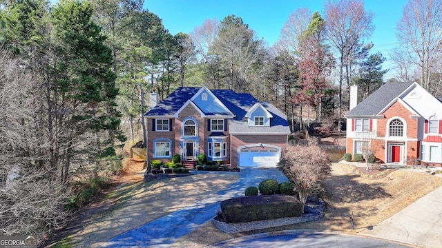 view of front of property featuring a garage