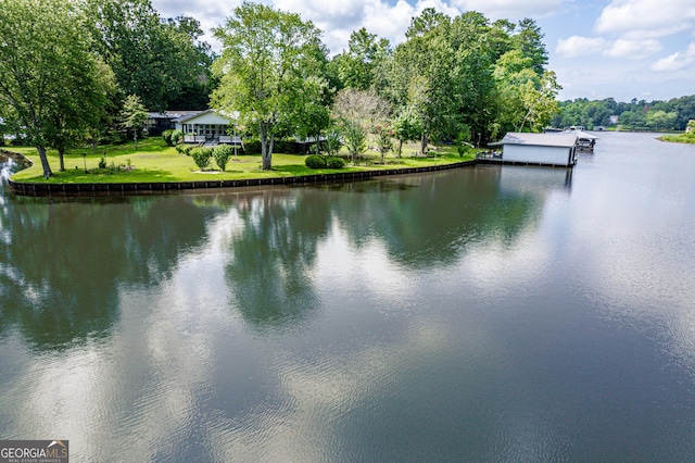 water view featuring a boat dock