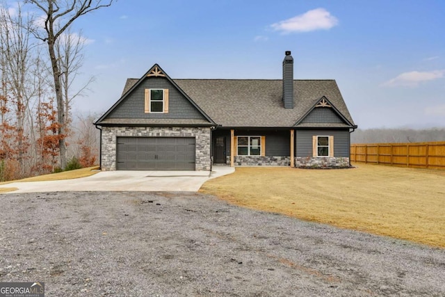 craftsman-style house with a garage