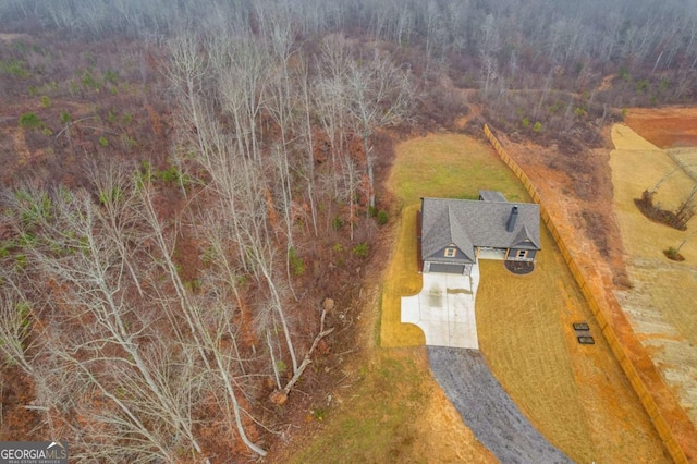 aerial view featuring a rural view