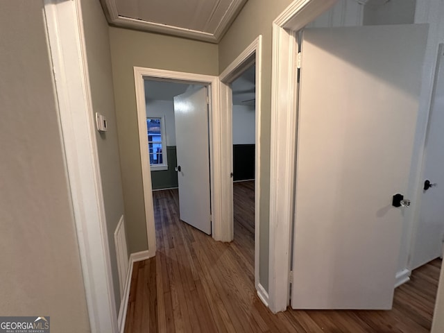 hallway featuring hardwood / wood-style floors