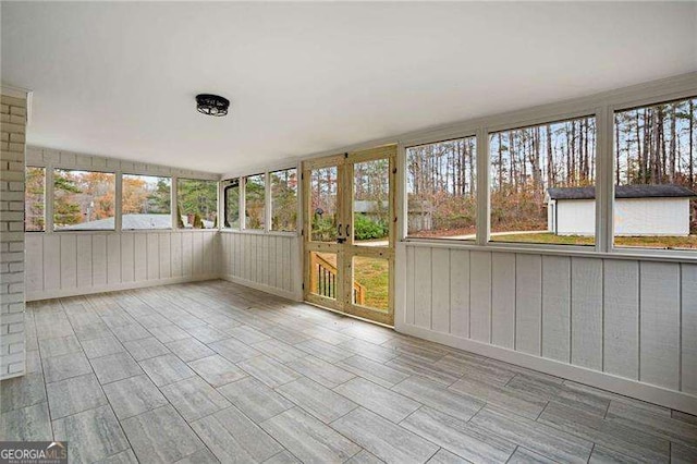 view of unfurnished sunroom