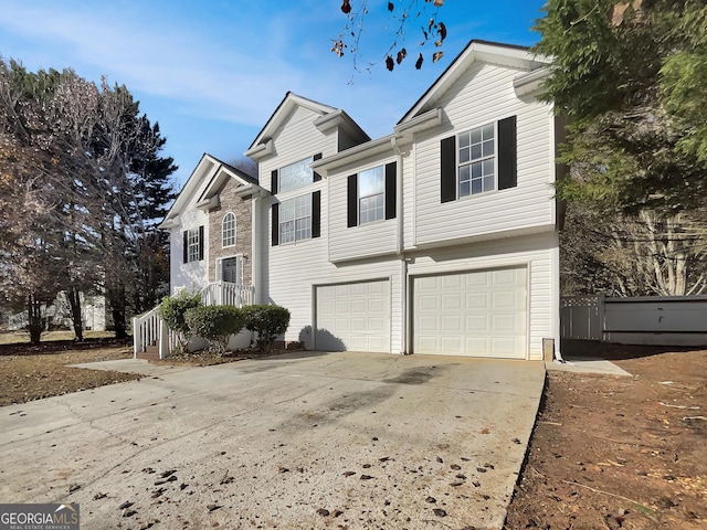 view of front facade with a garage