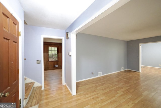 interior space with light hardwood / wood-style flooring