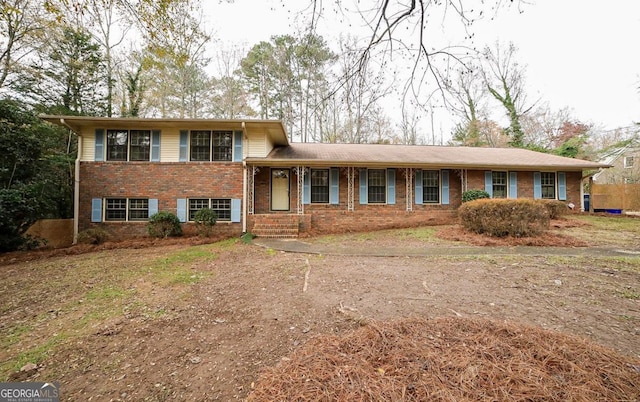 view of split level home