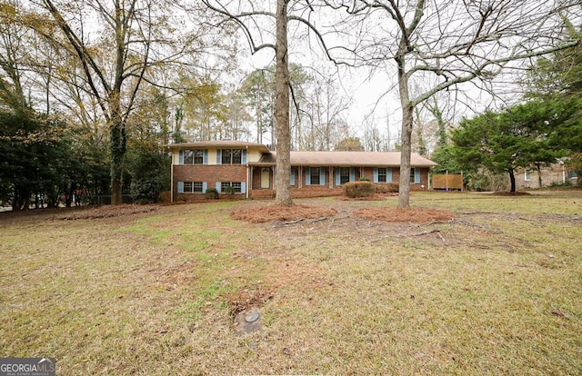 view of front of home with a front yard