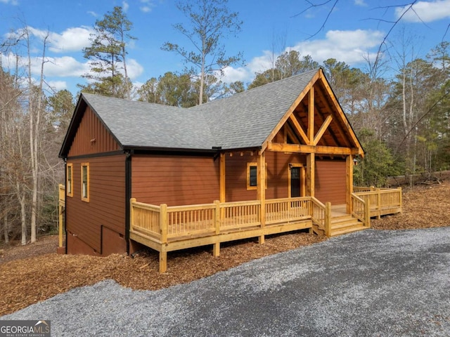 view of log-style house