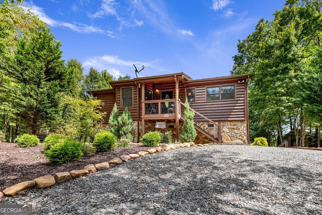 view of log-style house