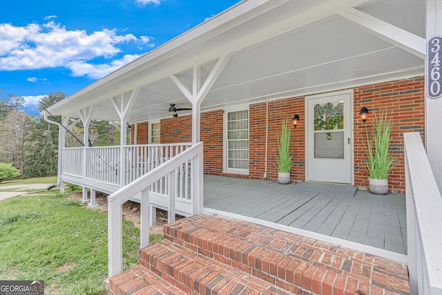 wooden deck with a porch