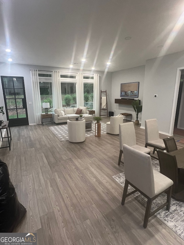 living room featuring hardwood / wood-style flooring