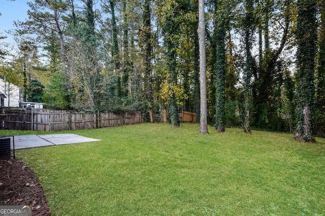 view of yard featuring a patio