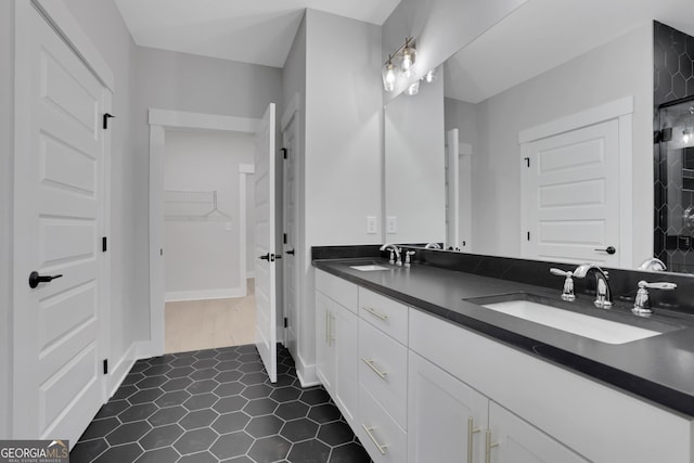 bathroom featuring vanity and tile patterned floors