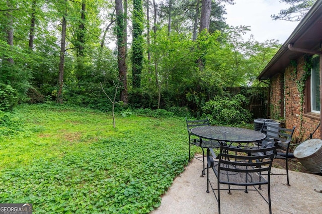 view of yard with a patio