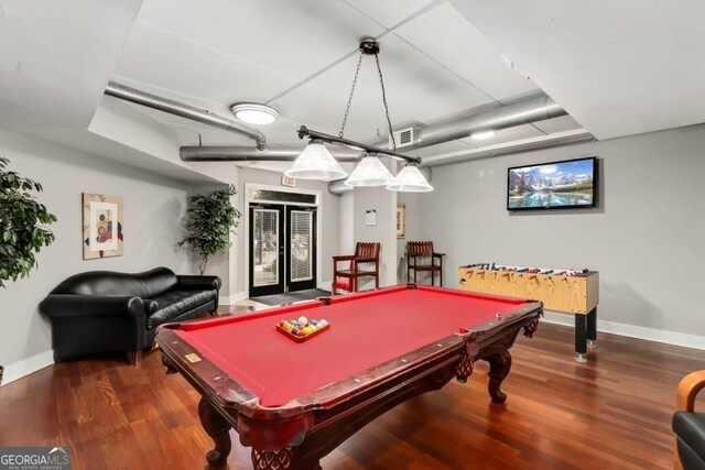 playroom featuring hardwood / wood-style floors