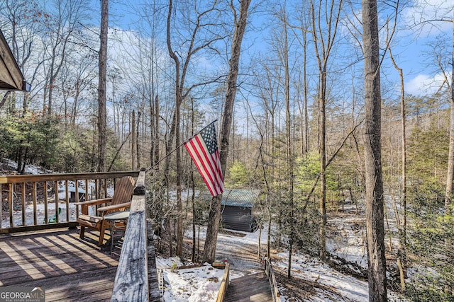 view of wooden deck