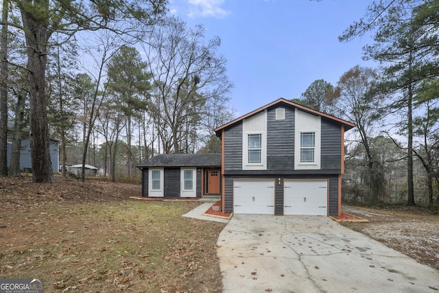 tri-level home featuring a garage