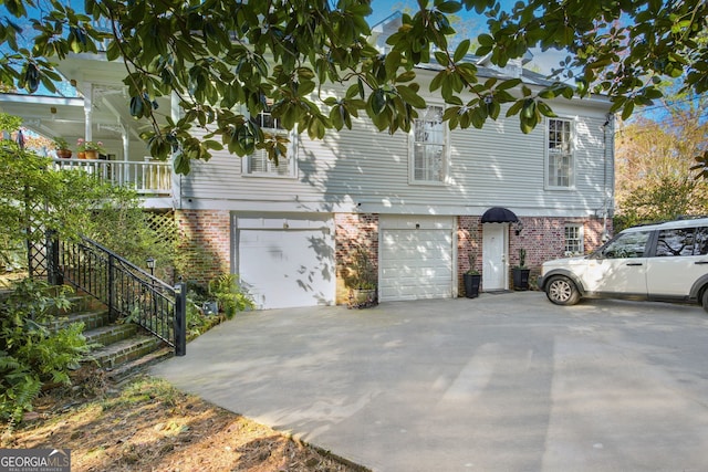 view of front of home with a garage