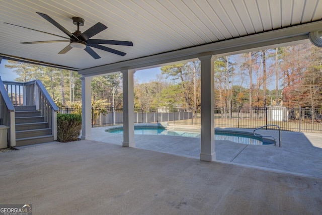 1103 Etowah Valley Ln, Woodstock, GA 30189 - view of pool featuring a patio and ceiling fan