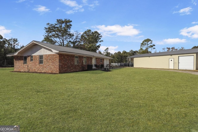 exterior space with a garage