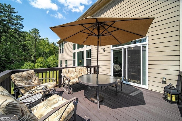 view of wooden deck