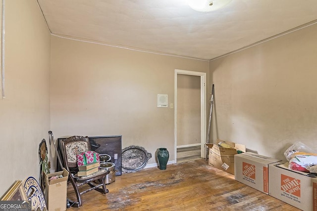 miscellaneous room featuring hardwood / wood-style flooring