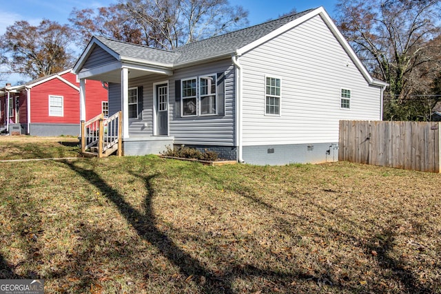 exterior space featuring a yard