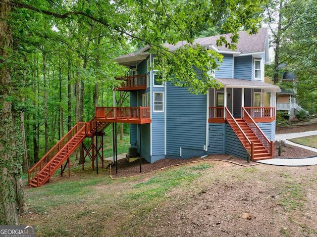 view of jungle gym with a sunroom