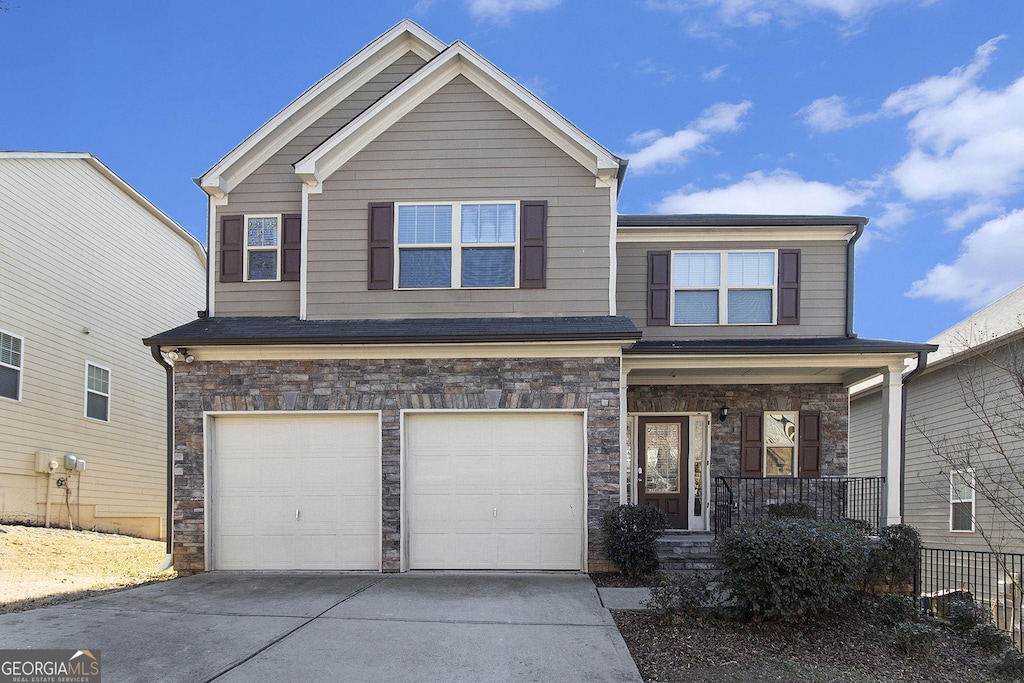 view of front of house featuring a garage