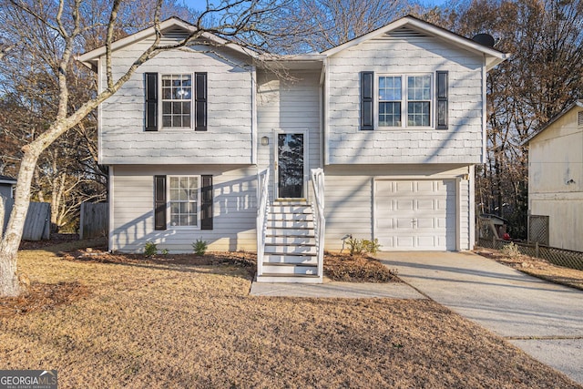 split foyer home with a garage