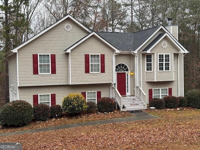 view of split foyer home