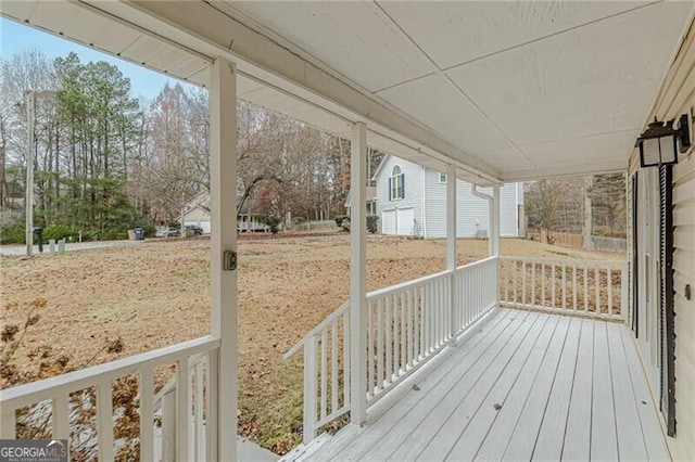 deck featuring a porch