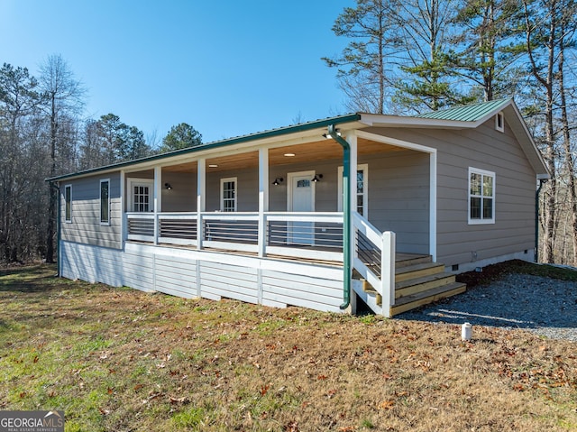 view of front of home with covered porch