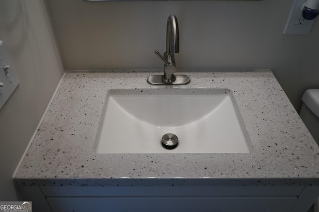 interior details featuring toilet and sink