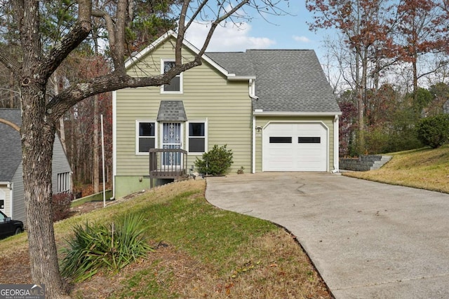 view of front property with a garage