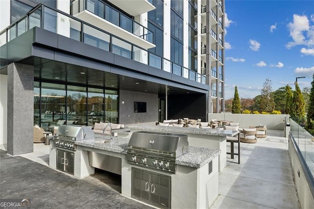 view of patio featuring area for grilling