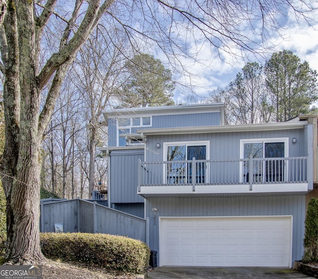 view of front of home with a garage