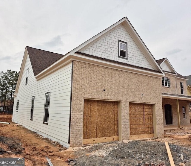 view of home's exterior featuring a garage