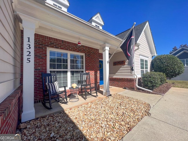 exterior space with a porch