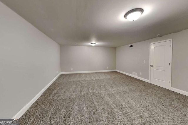 basement featuring carpet floors